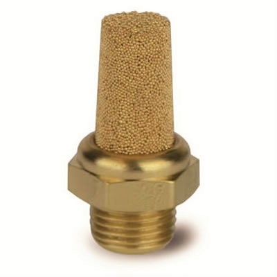 Konischer Schalldämpfer in sphärischer Bronze gesintert geschlagen auf Sechskant Basis in Messing Konischer Schalldämpfer in sphärischer Bronze gesintert geschlagen auf Sechskant Basis in Messing