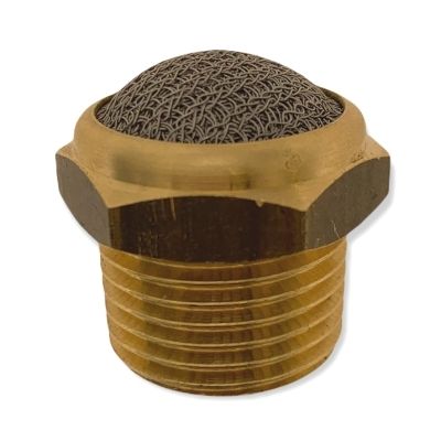 Schalldämpfer mit Kuppel aus Edelstahlfaden AISI304 geschlagen auf Sechskant Basis in Messing / NPT Schalldämpfer mit Kuppel aus Edelstahlfaden AISI304 geschlagen auf Sechskant Basis in Messing / NPT